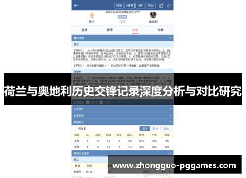 荷兰与奥地利历史交锋记录深度分析与对比研究
